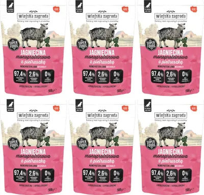 Immagine prodotto di Wiejska Zagroda cibo umido per cani Agnello monoproteico 6x500g
