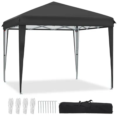 Produktbild von Balconera 3x3 m Faltpavillon wasserdicht Pavillion Partyzelt Gartenzelt Gartenpavillon UV-Schutz, Schwarz