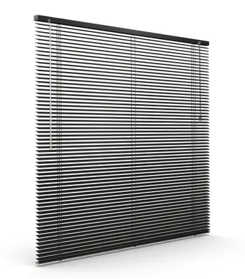 Produktbild von Aluminium Jalousie, 45x130 cm, schwarz glänzend Sichtschutz & Sonnenschutz, robust, feuchtigkeitsbeständig, einfache Montage Victoria M.
