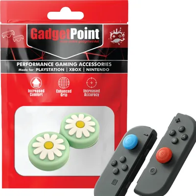 A product package for gaming accessories, with the product and controllers shown.