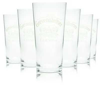 Produktbild von 6x Grevensteiner Bierglas 0,2l Willi Becher Gläser Set Brauerei Veltins Gastro