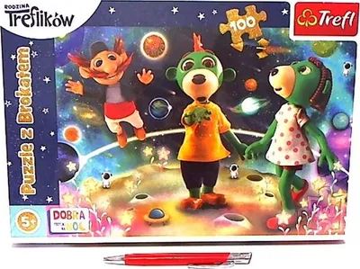Zdjęcie produktu dla PUZZLE 100 Glitter Trefliki wród gwiazd 14824