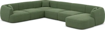 Produktbild von Strukturstoff U-Form XXL Wohnlandschaft Elvira Grün Rechts