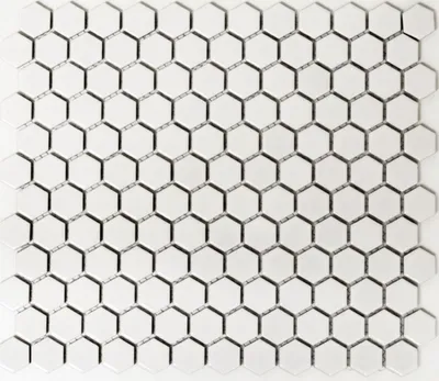 Produktbild von Mosaik Fliese Keramik Hexagon weiß matt Wand Dusche Fliesenspiegel Wandfliesen MOS11A-0111