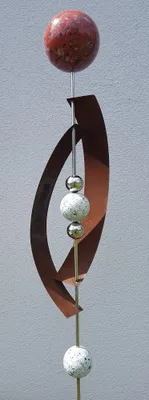Produktbild von Skulptur Deimos rot 145cm Edelstahl & Cortenstahl Beetstecker Gartenstecker