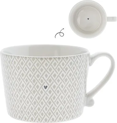 Produktbild von Tasse, Becher CHECK TITANE Webmuster weiß beige für 270ml Bastion Collections