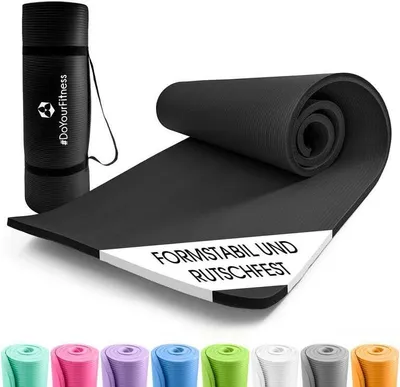 Produktbild von DoYourSports Fitness/Gymnastikmatte, Maße: 183x61x1,5cm rutschfest, schwarz