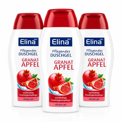 Produktbild von 3x250 ml Elina Pflegendes Duschgel Granat Apfel, KI-generiertes Bild