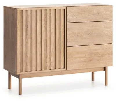 Produktbild von Buffet Idor mit 3 Schubladen und 1 Tür, Holzoptik, 106cm