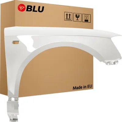 Zdjęcie produktu dla BLU Błotnik pasujący do Audi A3 8P II-generacja LY9C Prawy Biały IbisWeiss | 2003-2008 | Przedni Przód | Lakierowany | Gotowy do montażu  | Stal