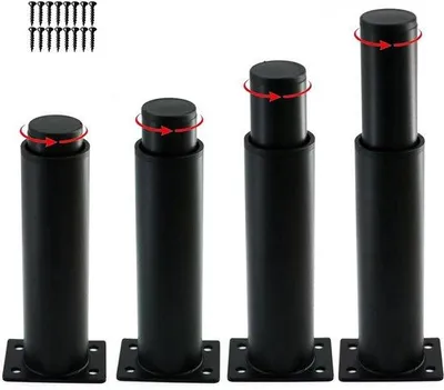 Produktbild von Verstellbare Tischbeine 15-25cm schwarz Metall Set