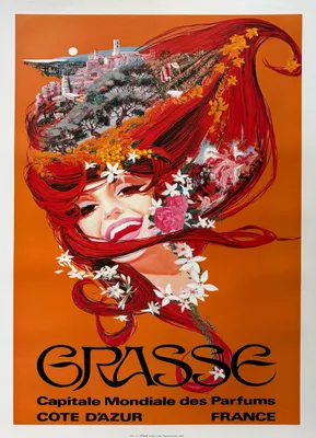 Obrázok produktu pre GRASSE – Azúrové pobrežie – Hlavné mesto parfumov – plagát 50 x 70 cm