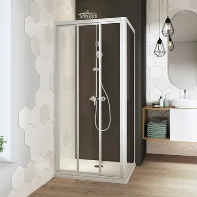 Produktbild von Seitenwand Breuer Fara 4 90 cm Klarglas Profilfarbe weiß