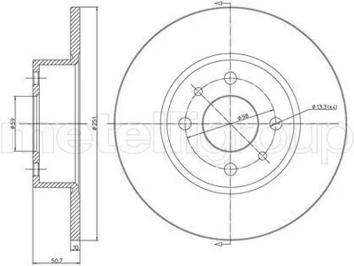Produktbild von 2x METELLI Bremsscheibe 23-0193C für FIAT BRAVO II (198) STILO (192) CROMA (154)