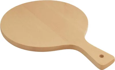 Produktbild von Rundes Buchenholzbrett mit Griff – dickes Pizzabrett