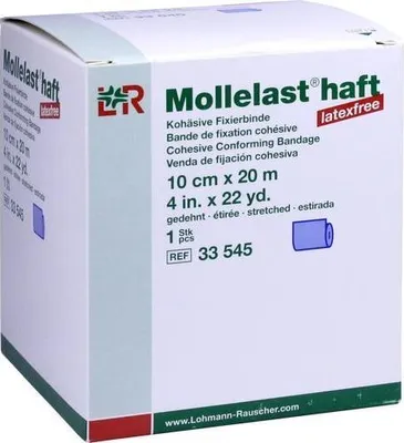 Produktbild von MOLLELAST haft Binden latexfrei 10 cmx20 m blau