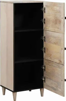 Produktbild von vidaXL Hochboard Weiß 40 x 33 x 110 cm massives Mangoholz