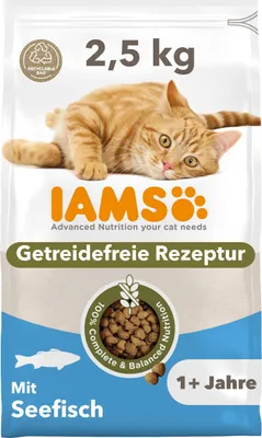 Imagen del producto de Alimento seco IAMS sin cereales, con pescado, para gatos a partir de 1 año, 2,5 kg