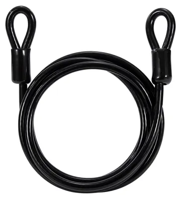 Produktbild von Schlaufenkabel Stahlseil mit Ösen 1.8m 6mm Schwarz für Kabelschloss Fahrradanhänger