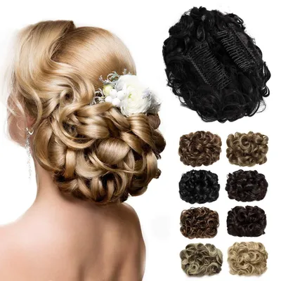 Zdjęcie produktu dla Haarteil Dutt Scrunchie, czarny, naturalny kolor, gęste włosy, przedłużanie włosów dla kobiet