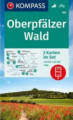 Obrázok produktu pre KOMPASS Súbor turistických máp 186 Hornofalcký les (2 mapy) 1:50 000