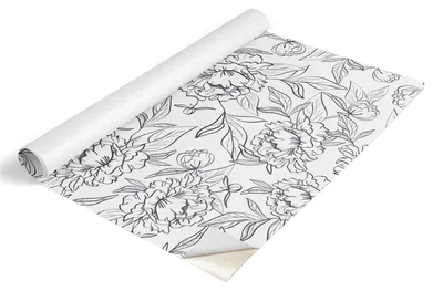 Produktbild von Tulup Möbelfolie - Klebefolie Möbel - Selbstklebende Folie 65x130 cm - Möbelfolie Schrank - Folie für Möbel - Möbelfolie Küche - Wasserdicht - Abwaschbar - Selbstklebend - Luftblasenfrei - Blumenmuster