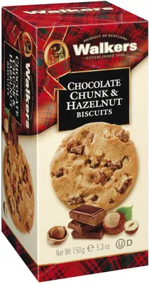 Produktbild von Walkers Chocolate Chunk & Hazelnut Biscuits (150 g)