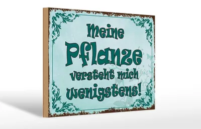 Produktbild von Holzschild Spruch 30x20cm meine Pflanze vesteht mich