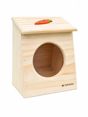 Produktbild von Navaris Heuraufe Holz für Kaninchen & Meerschweinchen – Heuspender mit Deckel