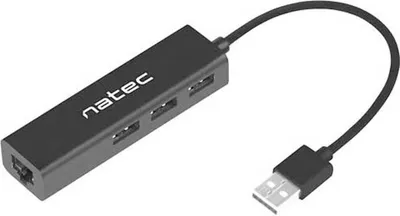 Produktbild von NATEC Dragonfly, USB 2.0, Schwarz, RJ-45, USB 2.0, USB, Windows 10, Windows 7, Windows 8, Windows XP, Mac OS 9.2, Mac OS X 10.0 Cheetah, Mac OS X 10.1 Puma, Mac OS X 10.10 Yosemite, Mac OS X 10.11 El...