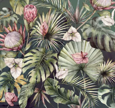 Obrázok produktu pre Tapety Sanders & Sanders Jungle Pattern Green and Pink 300 x 280 cm