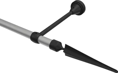 Produktbild von Interdeco Gardinenstange / Vorhangstange Silbergrau / Schwarz, Typ Primus Lorenzo (Speer), 16 mm Ø 1-läufig, 440 cm