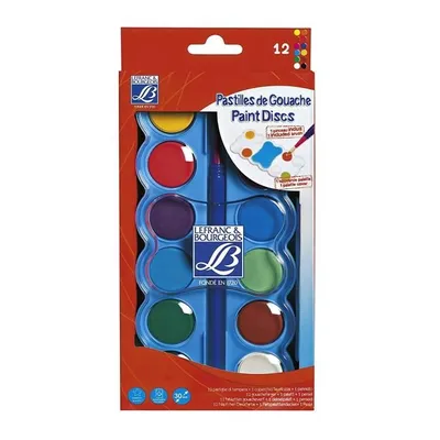 Obrázek produktu pro Lefranc & Bourgeois Temperové barvy 12 barev se štětcem