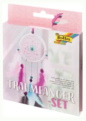 Produktbild von folia 23819 - Bastelset Traumfänger GIRLY - Set zum Erstellen eines wunderschönen Traumfängers in modernen Pastelltönen
