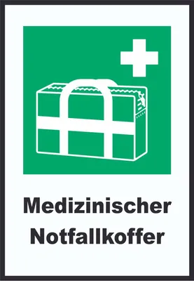Produktbild von Medizinischer Notfallkoffer A0 Rückseite selbstklebend Schild