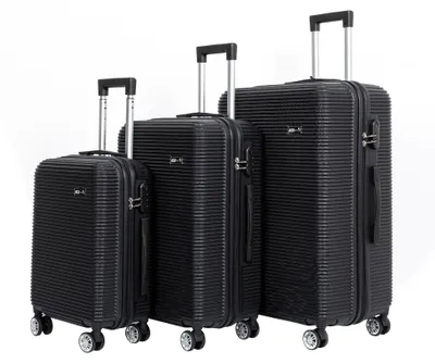 Produktbild von Aga Travel Kofferset, Reisekofferset MR4651 Schwarz, Hartschalenkoffer, Doppeltragegriff mit Zahlenschloss, Trolley Reisekoffer 3tgl 4 Rollen Reisekoffer