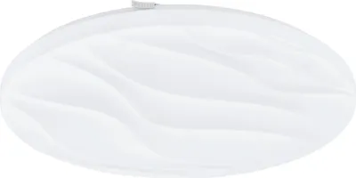Produktbild von EGLO LED Deckenleuchte Benariba, elegante Deckenlampe mit Wellen-Nachbildung, Wohnzimmerlampe aus Metall und Kunststoff, Flurlampe, Wandlampe warmweiß