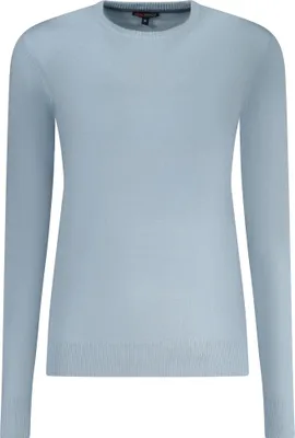 Produktbild von Blaues Damen Langarmshirt 1963 - Norwegen Stil mit Logo und Rundhalsausschnitt