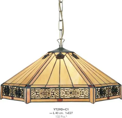 Immagine prodotto di Casa Padrino Lampada a sospensione Tiffany diametro 40 cm a 1 fiamma ModH4 - lampada lampada a soffitto Art Deco Art Nouveau