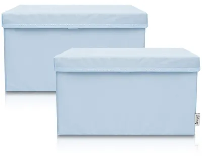 Produktbild von Lifeney 2-Set Aufbewahrungsbox Kinder (37x25x21cm) I Aufbewahrungskorb für Kinderzimmer und Wohnbereich I Kinder Aufbewahrungskiste (Hellblau)