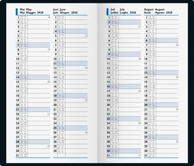 Produktbild von 2027 BRUNNEN Taschenkalender9x15cm 2S/1W schwarz