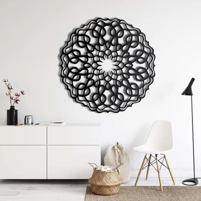 Obrázok produktu pre Wallity, elegantné kovové doplnky na stenu, čierna farba, 58 x 58 cm | 100% kov
