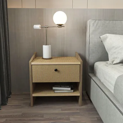 Produktbild von Skye Decor, Berlin - Walnut, Hazeran, Nachttisch, Nussbaum, Spanplatte, 45 x 45 x 35 cm