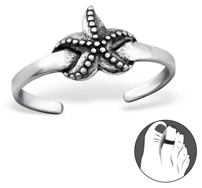 Produktbild von Zehenring Silber 925: Zehring mit Seestern