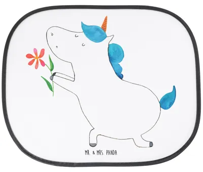 Produktbild von Mr. & Mrs. Panda Auto Sonnenschutz Einhorn Blume - Weiß - Geschenk, Einhörner, Ehe, Unicorn, Antrag, Partner, Sonnenblende, für, Freundin, Fürs, Autoscheiben