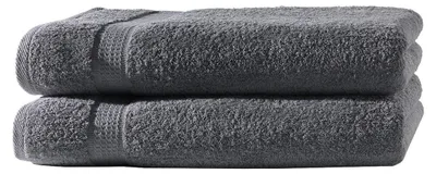 Produktbild von 2er Set Frottee Handtücher Elegance 50x100 cm 100% Baumwolle 500 gsm Handtuch anthrazit