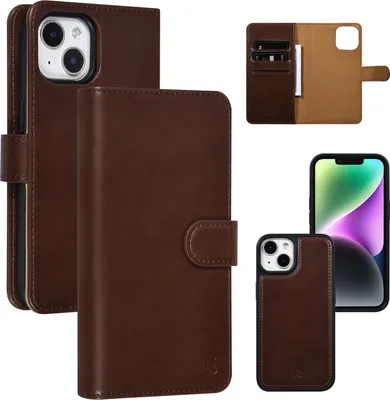 Image de UNIQ Accessory iPhone 14 & 13 Etui de type livre - Porte-cartes - Marron