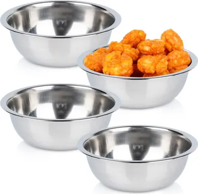 Produktbild von 4x Stahlschüssel für Dipsauce, Sauciere, Dipschale, Salatschüssel 11cm 250ml