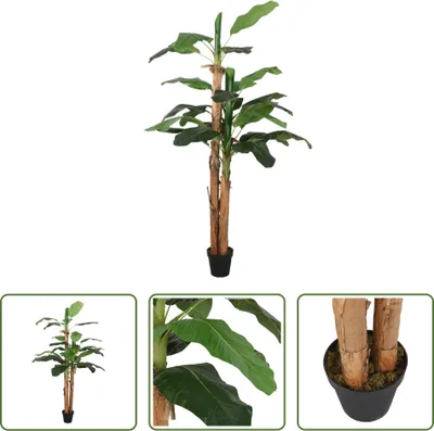 Obrázok produktu pre The Living Store Banánový strom umelý 18 listov 150 cm zelený