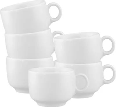 Produktbild von Seltmann Weiden Sento Home weiß Espressoobertasse 0,08 l mit Henkel 6er Set